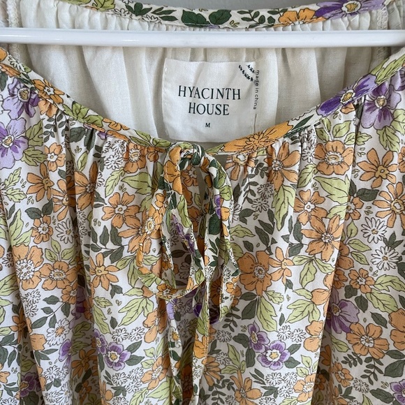 Tuckernuck Hyacinth House Flower Power Maisie Tie Blouse - Size Medium - Picture 3 of 8
